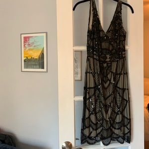 Black Sequin Flapper style dress